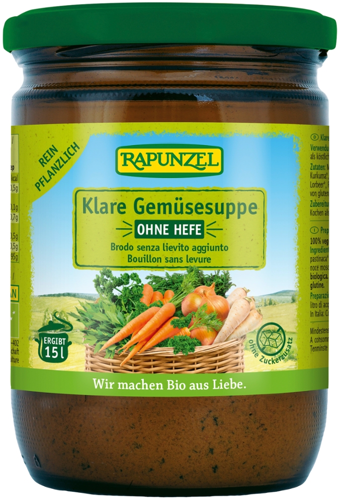 Klare Suppe, ohne Hefe