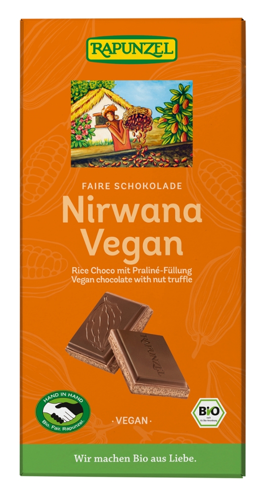 Nirwana Vegan Schokolade mit Praliné-Füllung HIH