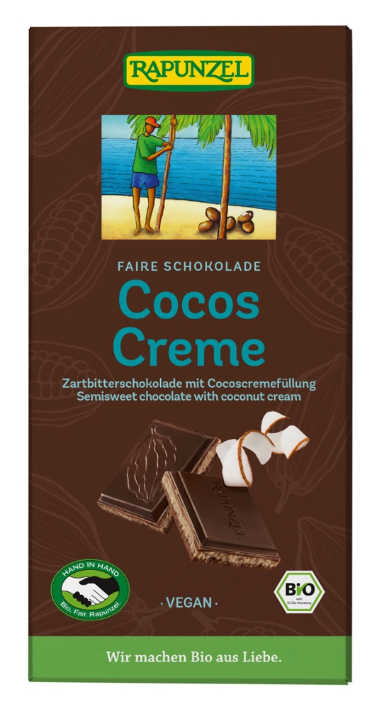 Zartbitter Schokolade Cocos-Creme gefüllt HIH