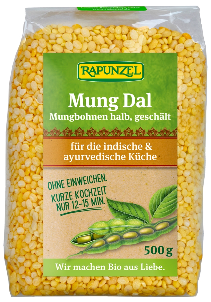 Mung Dal, Mungbohnen halb, geschält