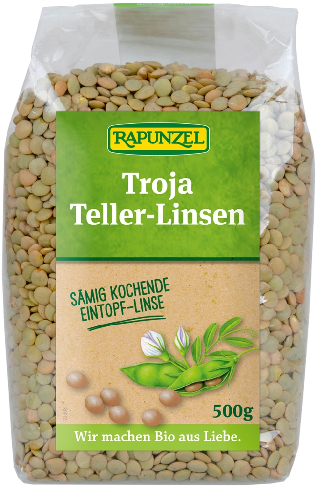 Troja Teller-Linsen, grün bis braun