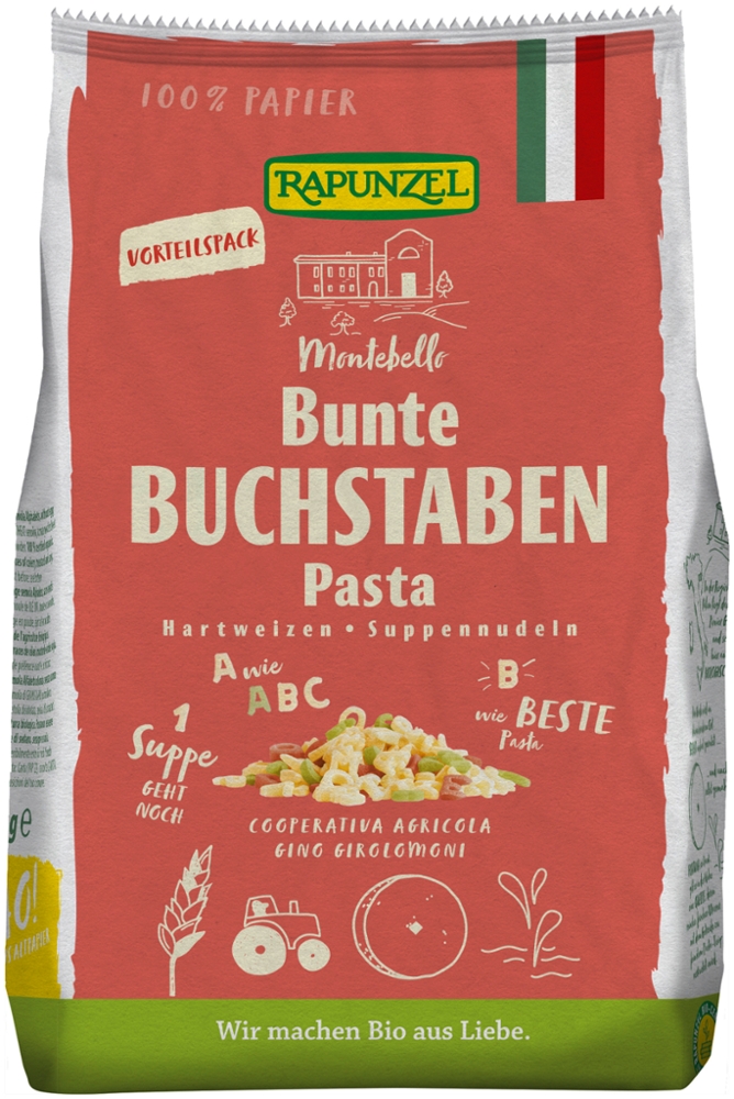Buchstaben Suppennudeln Semola bunt