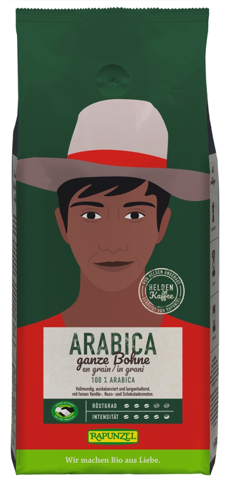 Heldenkaffee Arabica, ganze Bohne HIH