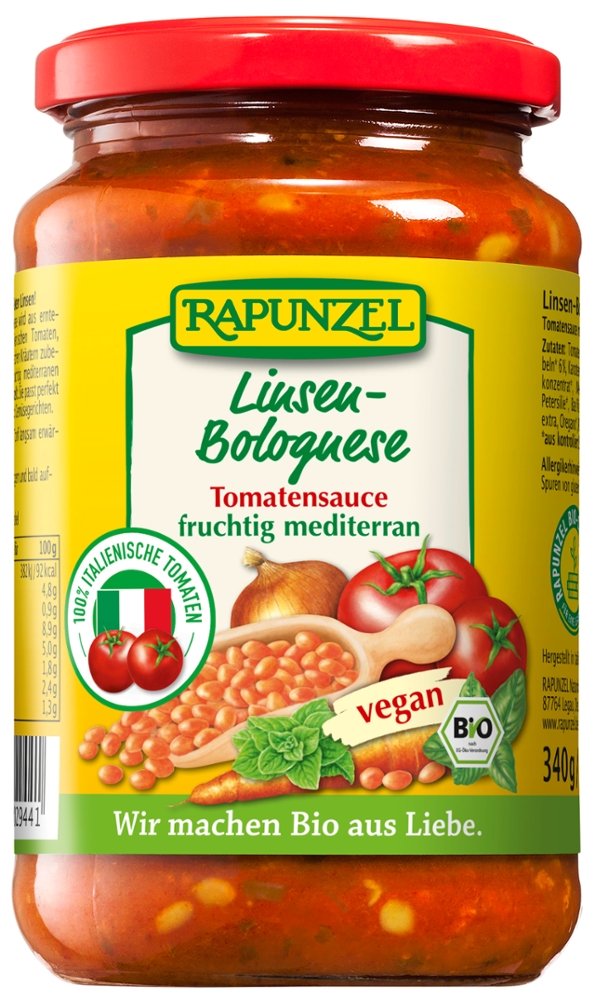 Tomatensauce Linsen-Bolognese, vegan