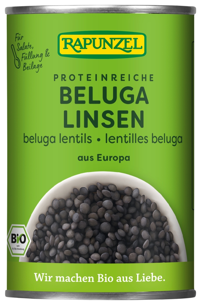 Beluga Linsen in der Dose
