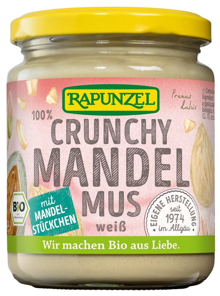 Mandelmus weiß Crunchy, aus Europa