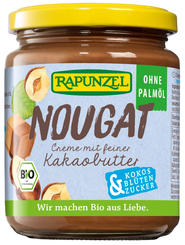 Nougat-Creme, ohne Palmöl, mit Kokosblütenzucker
