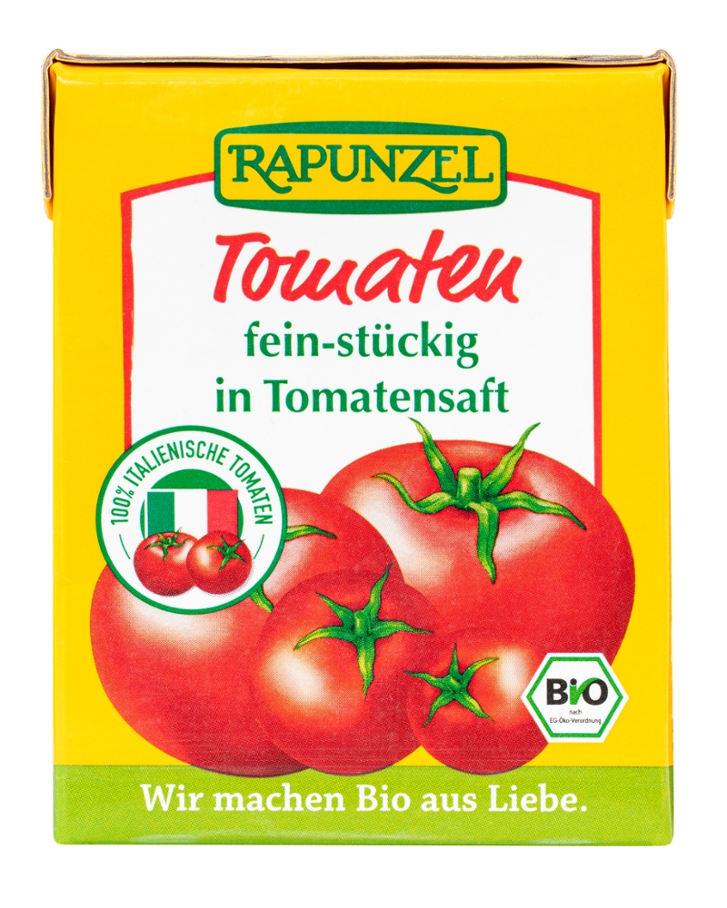 Tomaten fein-stückig in Tomatensaft im Tetra Pak
