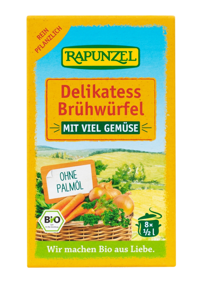 Delikatess Gemüse-Brühwürfel mit viel Gemüse, mit Bio-Hefe