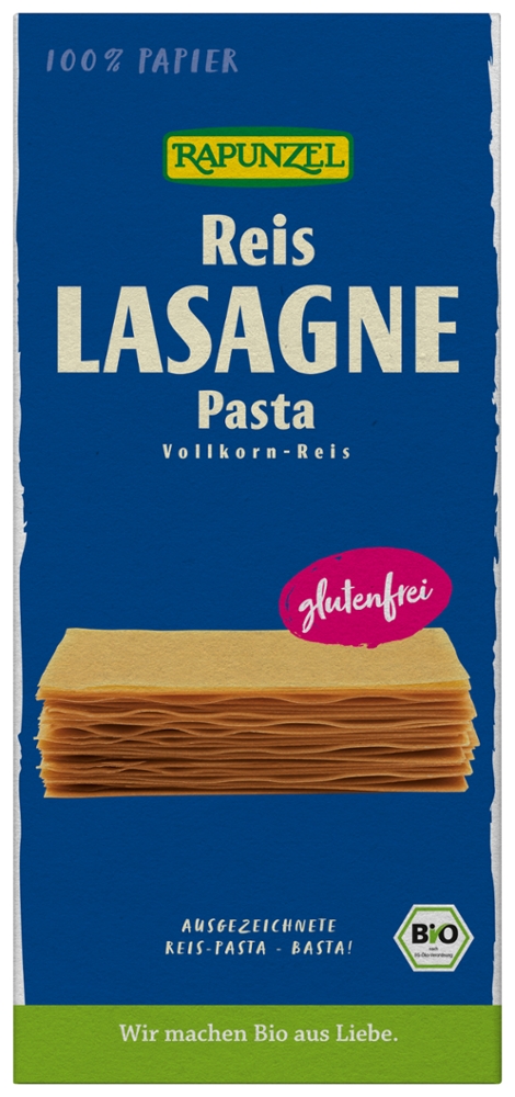 Reis-Lasagne, Getreidespezialität aus Vollkorn-Reis