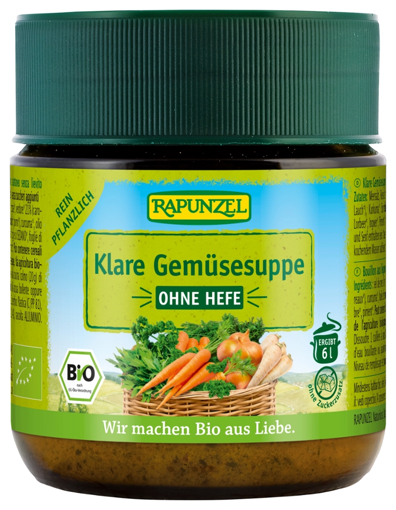 Klare Gemüsesuppe, ohne Hefe