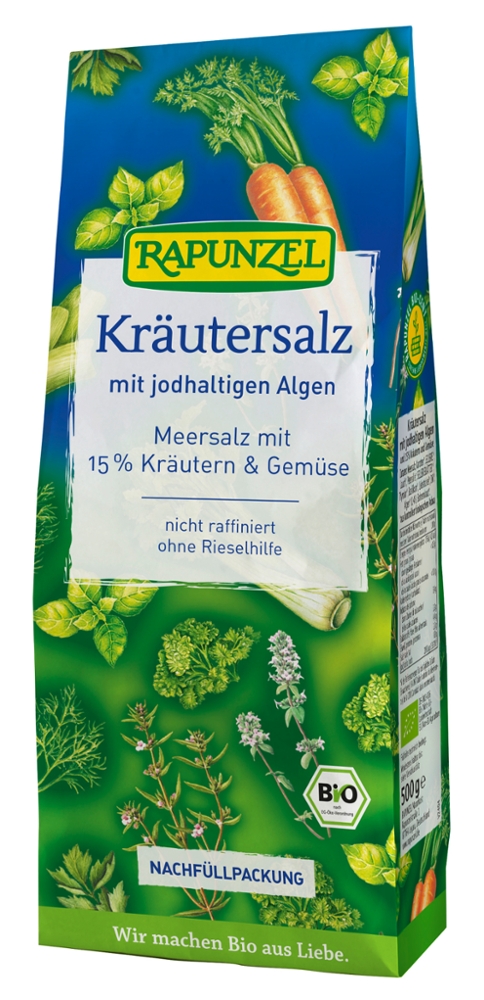 Kräutersalz jodiert mit 15% Kräutern und Gemüse