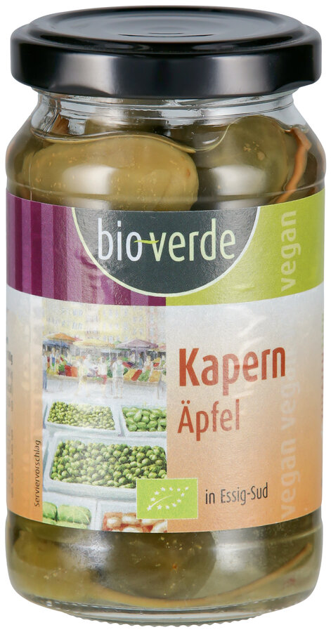 Kapernäpfel in feinem Essig-Sud , Abtropfgewicht 95 g