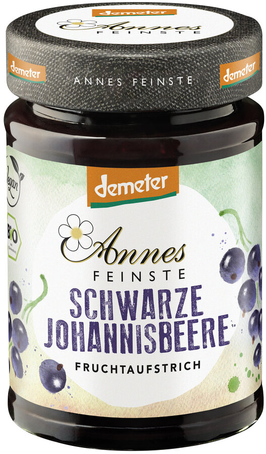 Demeter schwarze Johgannisbeeren Fruchtaufstrich fein passiert