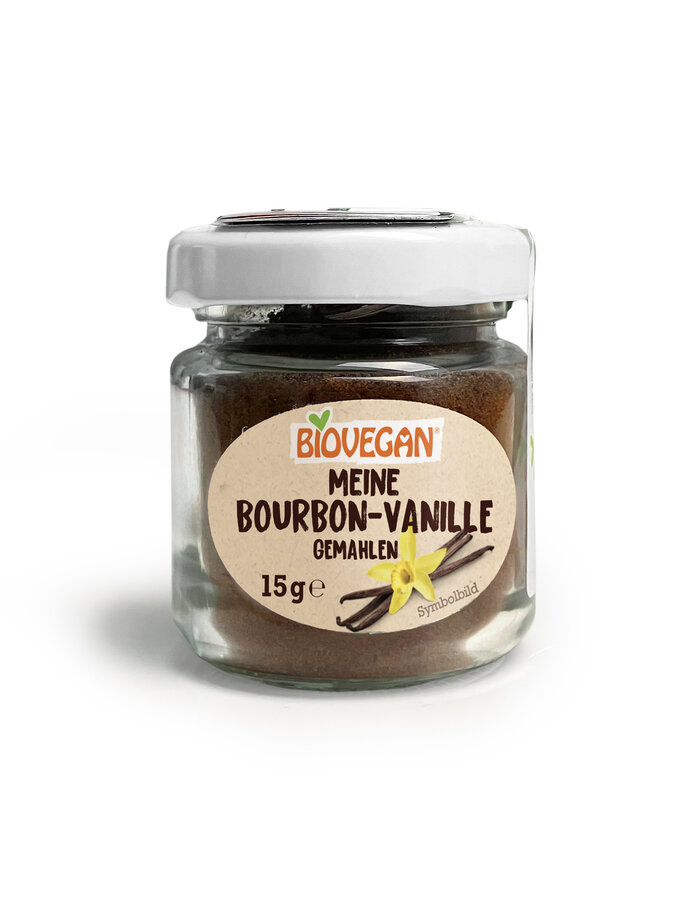 Bourbon-Vanille im Glas, gemahlen