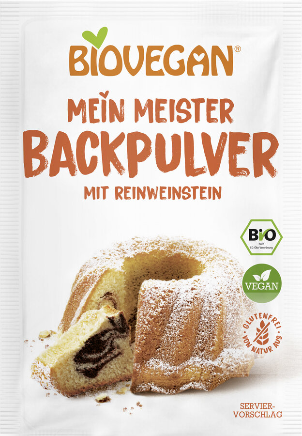 Backpulver mit Reinweinstein, Biovegan