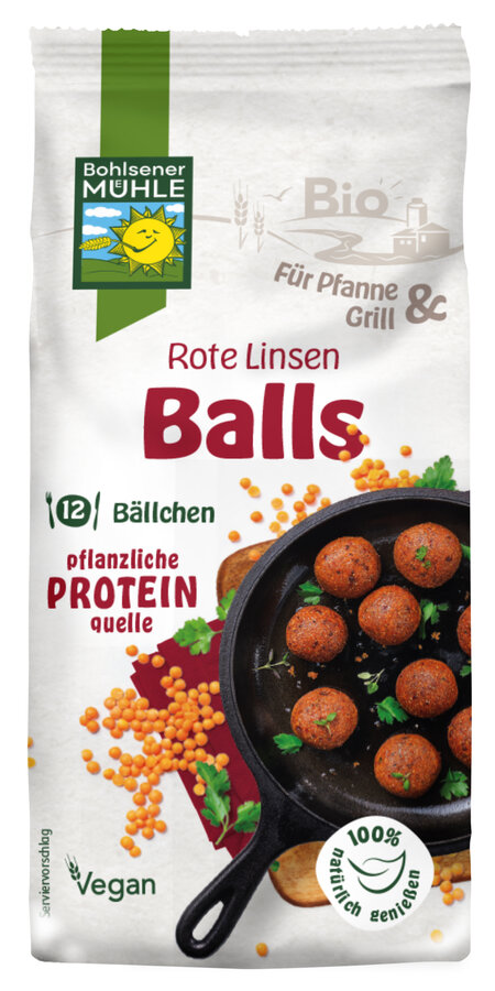 Rote Linsen Balls