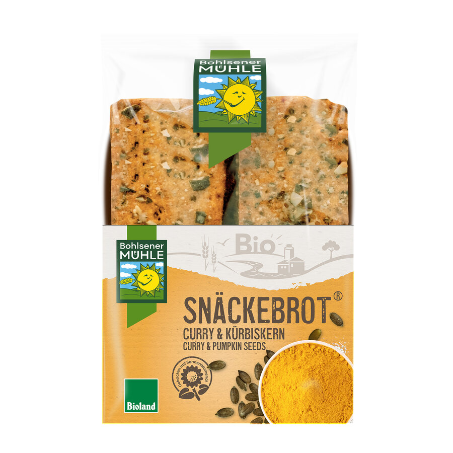 Snäckebrot Curry & Kürbiskern