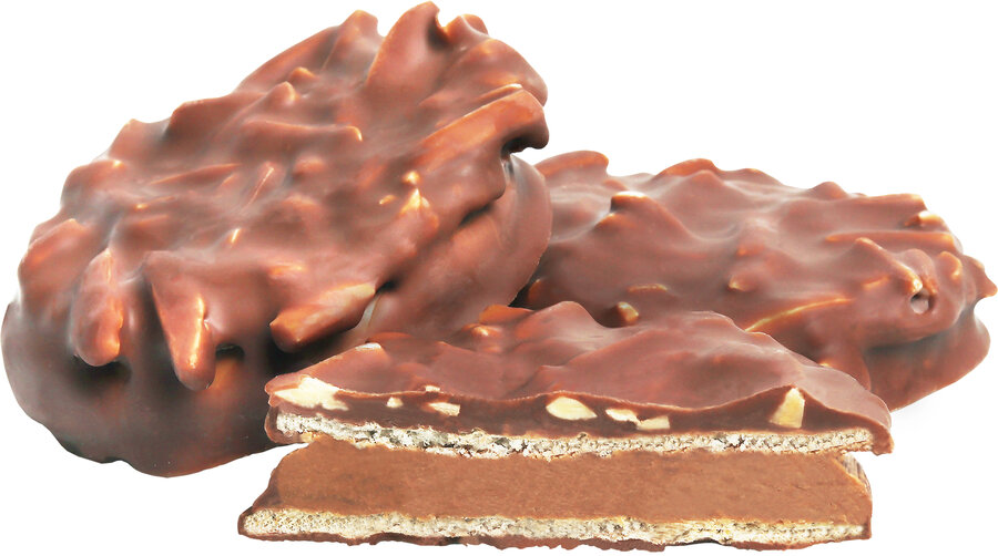 Nougat-Waffeln mit Mandelsplittern