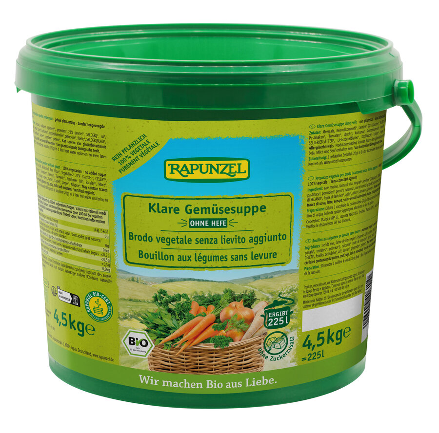 Klare Gemüsesuppe, ohne Hefe