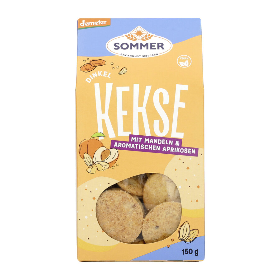 Dinkelgebäck mit Aprikosen und Mandeln
