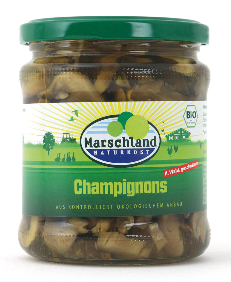 Bio-Champignons 2. Wahl geschnitten  Gl. MARSCHLAND
