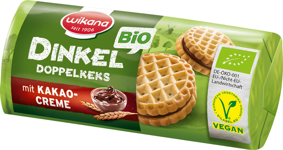 Dinkel Doppelkeks mit Kakaocreme 