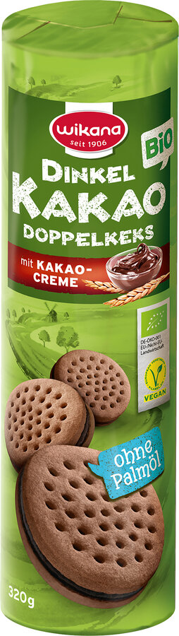 Dinkel Kakao Doppelkeks mit Kakaocreme