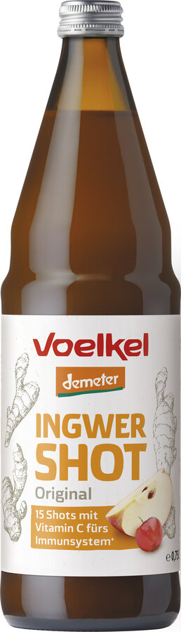 Shot Ingwer mit Apfelsaft und viel Vitamin C aus Acerola
