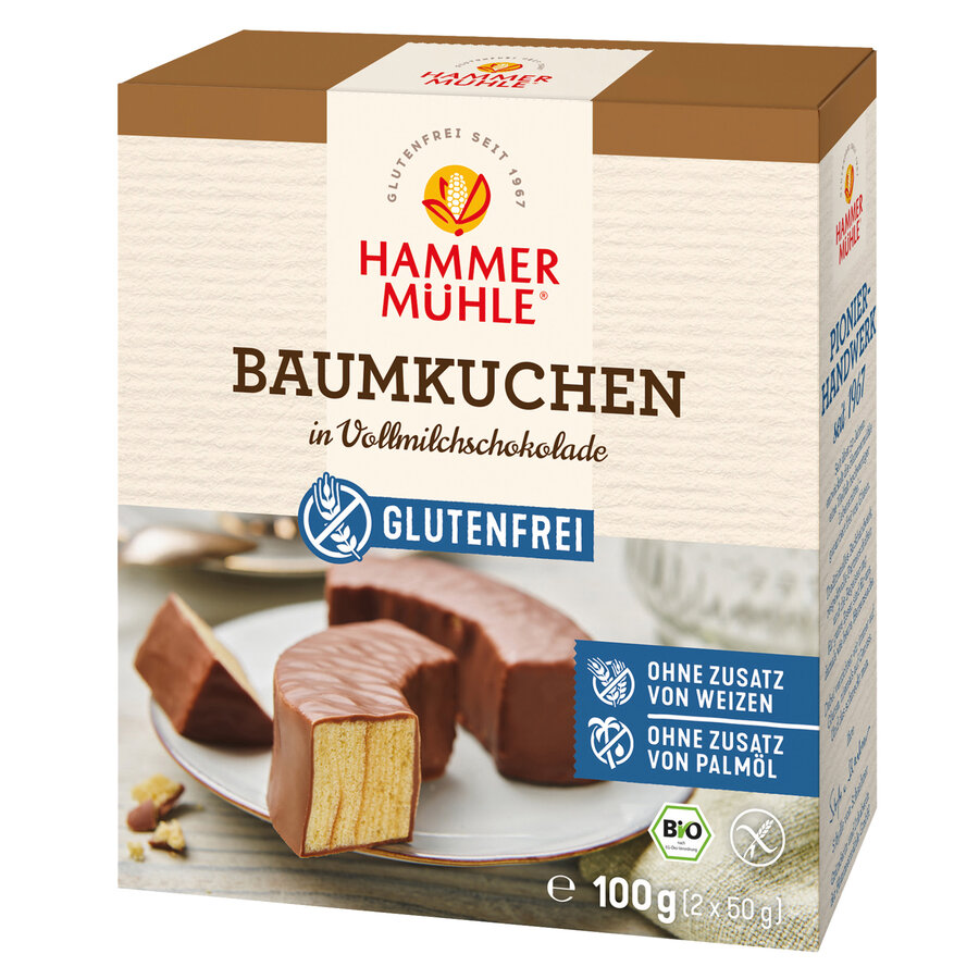 Baumkuchen in Vollmilchschokolade gf