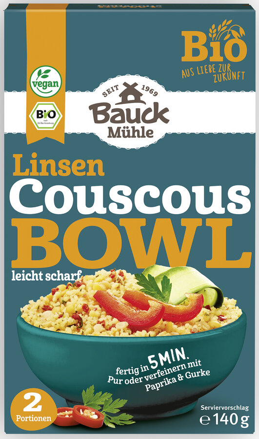 Couscous Bowl Linsen leicht scharf