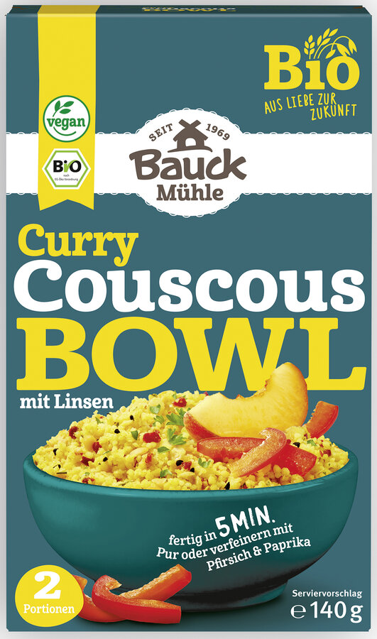 Couscous Bowl Curry mit Linsen