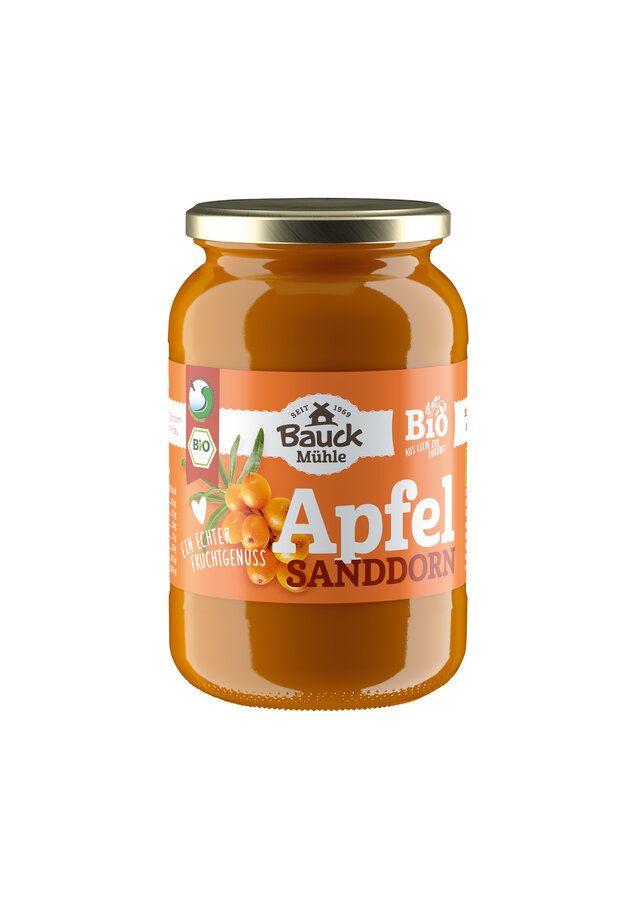 Apfel-Sanddornmus gesüßt