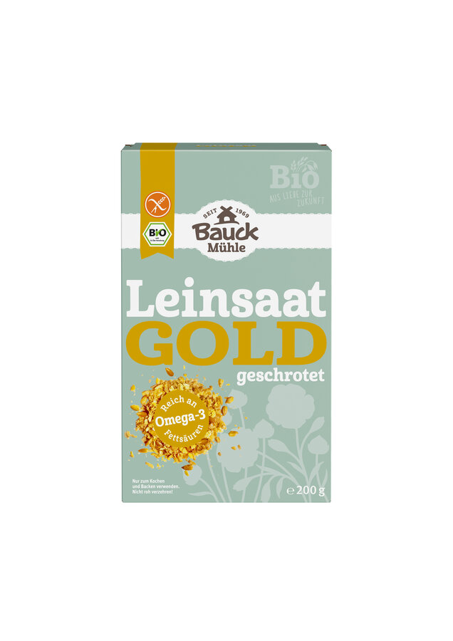 Gold-Leinsaat geschrotet glutenfrei