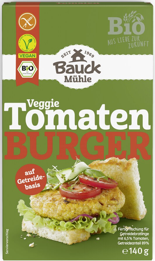 Tomaten Burger mit Basilikum glutenfrei