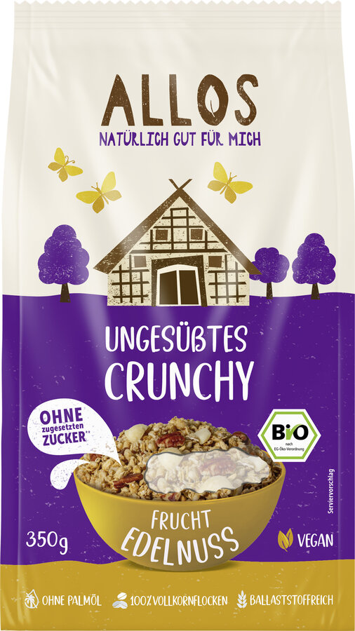 Ungesüßtes Crunchy Frucht Edelnuss