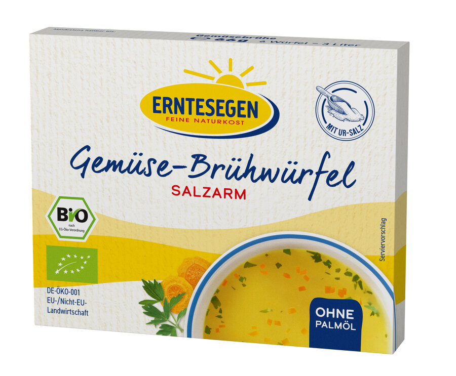 Gemüse-Brühwürfel -salzarm-
