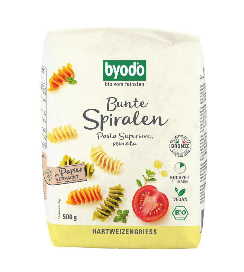 Bunte Spiralen, Pasta superiore, semola