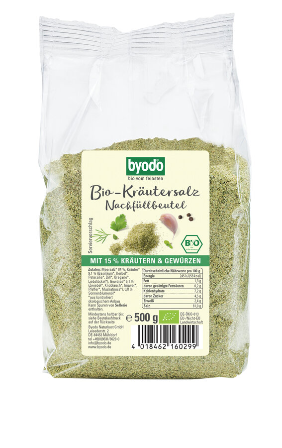 Bio-Kräutersalz im Nachfüllbeutel
