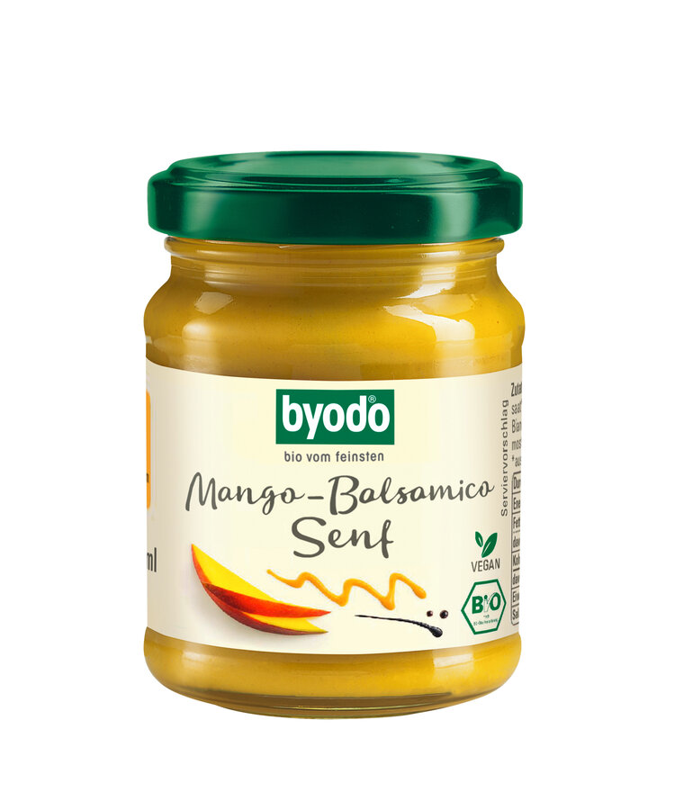 Mango-Balsamico Senf,  - fruchtiger Senf mit 17% Mango und feiner Se
