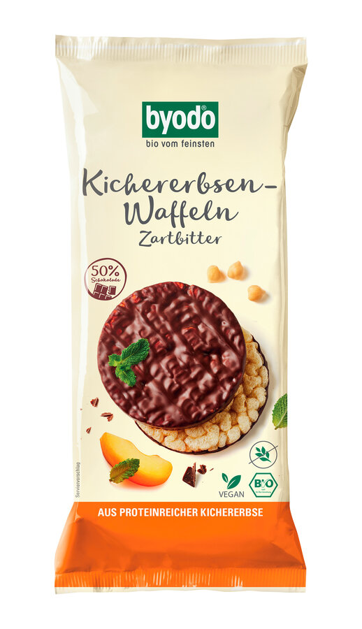 Kichererbsen-Waffeln Zartbitter, aus proteinreicher Kichererbse