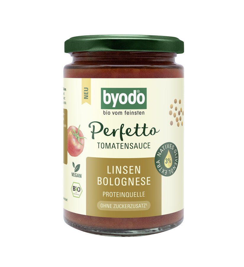 Perfetto Tomatensauce Linsen Bolognese, mit nativem Olivenöl extra