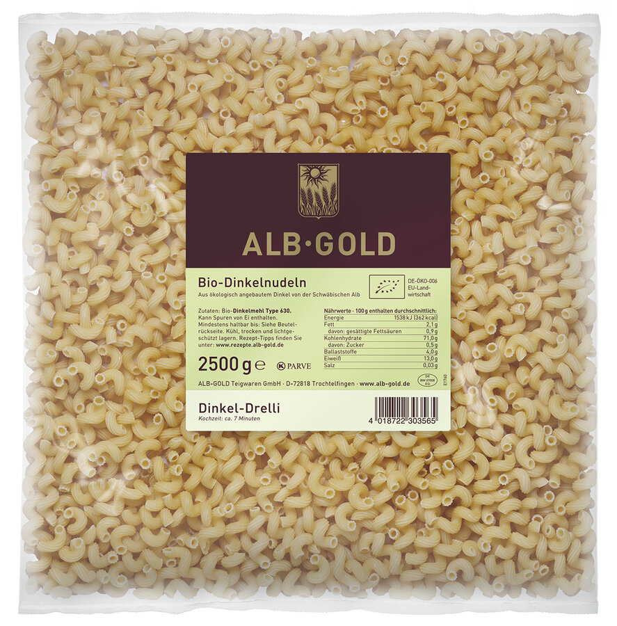 AG Dinkel Drelli ohne Ei 4x2,5kg
