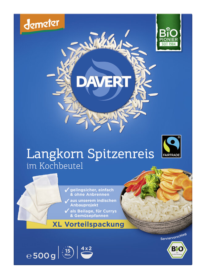 Demeter Langkorn Spitzenreis im Kochbeutel Fairtrade