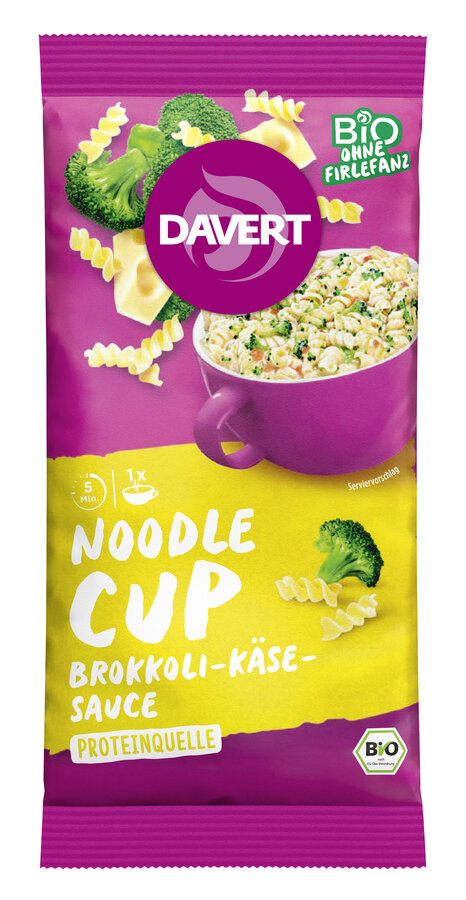 Noodle-Cup Brokkoli-Käse-Sauce