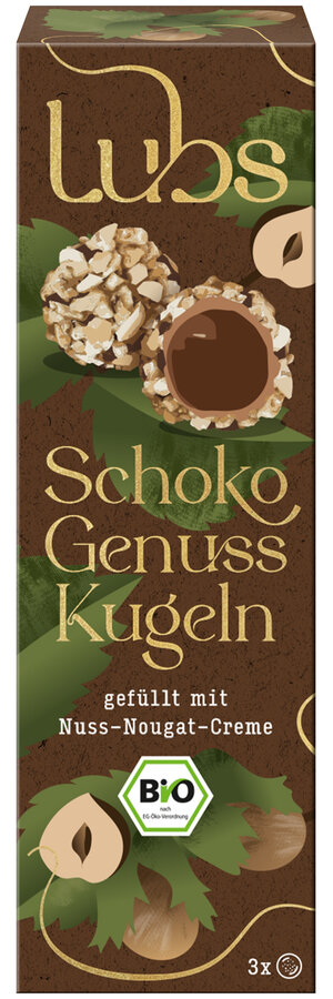 Schoko Genuss Kugeln gefüllt mit Nuss-Nougat-Creme 3 Stk.