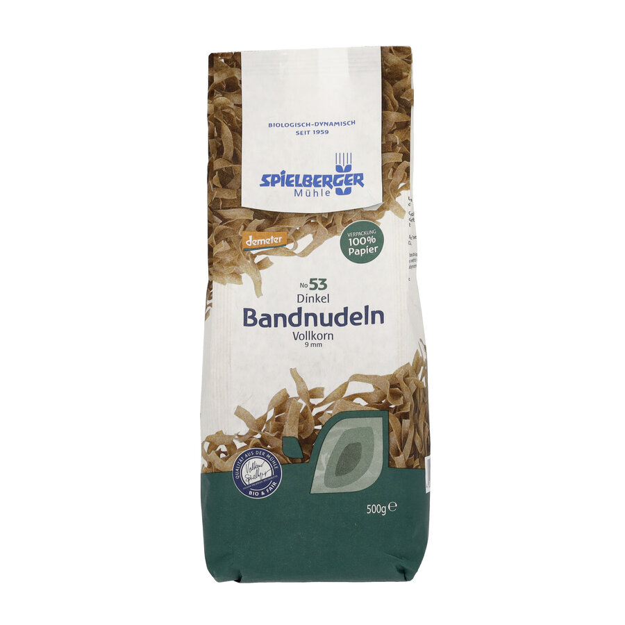 Dinkel Bandnudeln, vollkorn, 9 mm, demeter