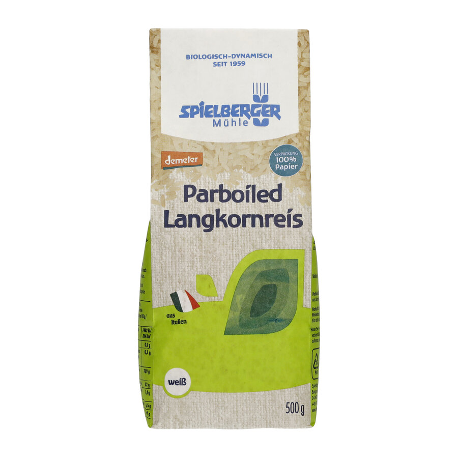 Parboiled-Reis, Langkorn, weiß, demeter