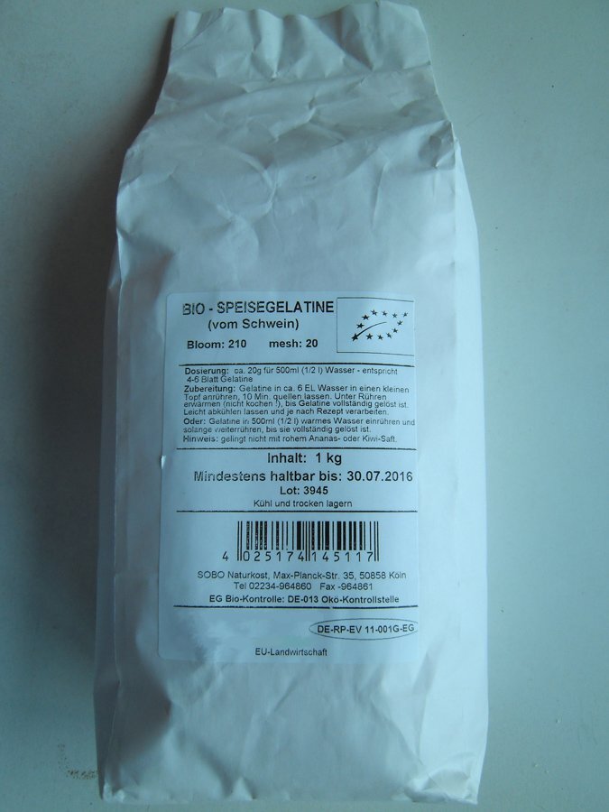 Bio-Gelatine,gemahlen