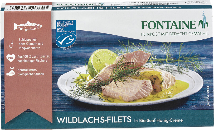 Wildlachs Filet in Bio-Senf-Honig-Sauce